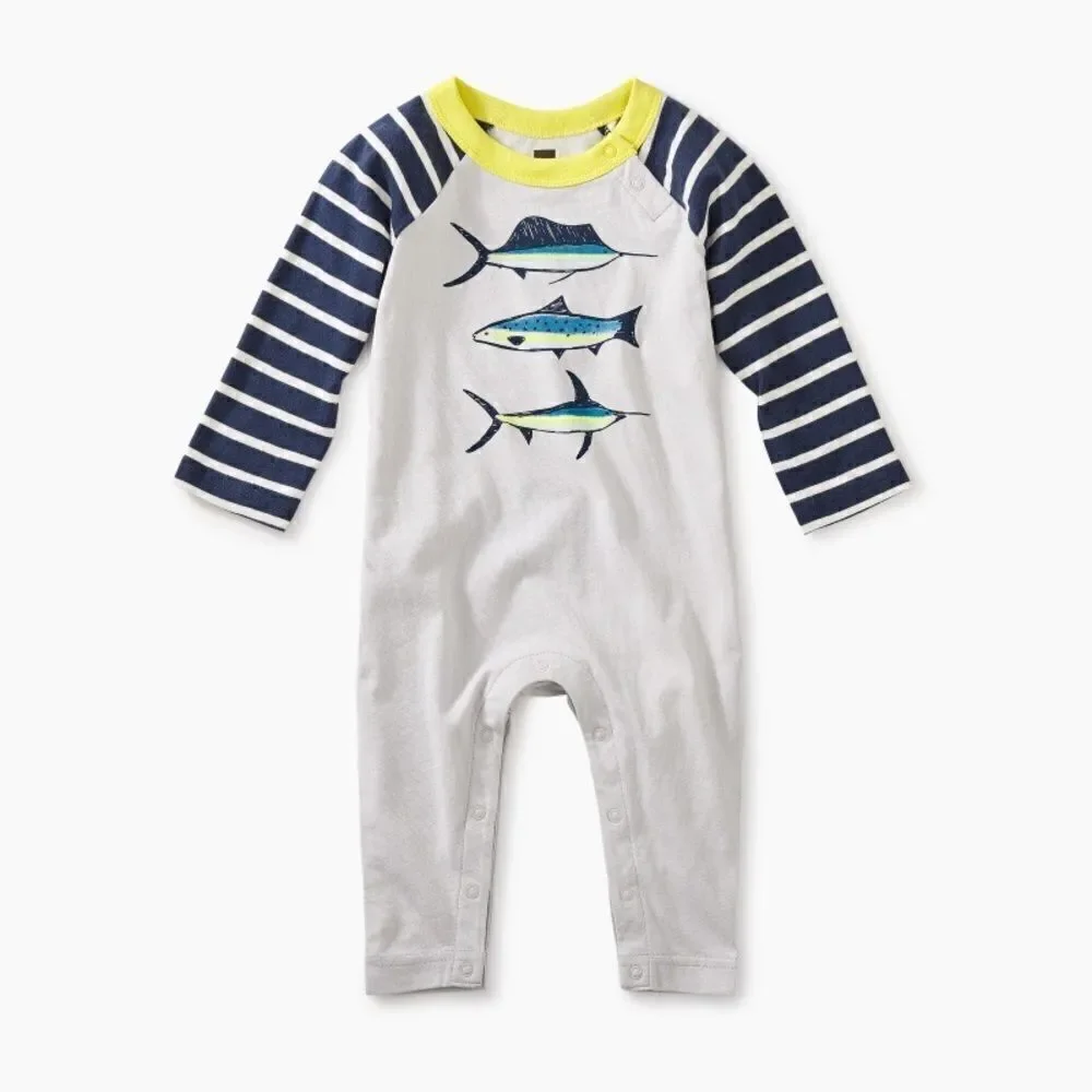 Tea Collection Deep Sea Raglan Graphic Onesie